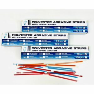 AnGer G&A Polyester Abrasive Strips with open center – Interdentális műanyag polírozó és finírozó csík